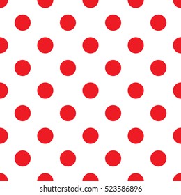 Seamless Red Polka Dot Pattern Background