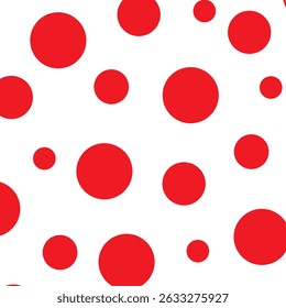 Seamless red polka dot vector on white. Polka dot fabric. Polka dot seamless pattern. Abstract background.