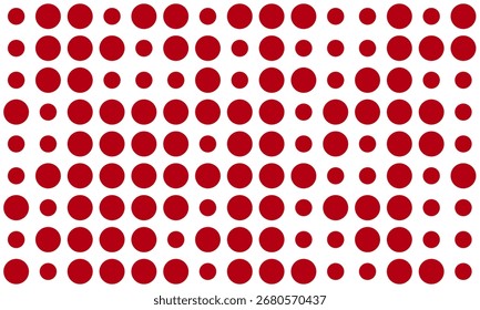 Vector de lunares rojos sin costuras en blanco.
