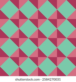 Seamless Red Polygon Background Pattern Sage Green Background.