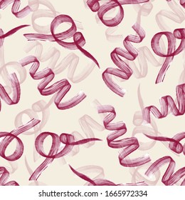 seamless red ribbon from brush pattern background