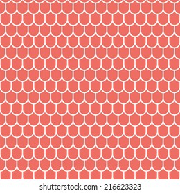 Seamless red scale pattern vector