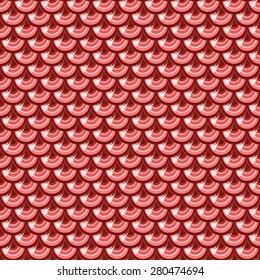 Seamless  red shiny river fish scales texture. Dragon scale. Bright background for design. Vector illustration eps 10