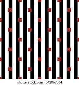 seamless red square glitter pattern with stripe background