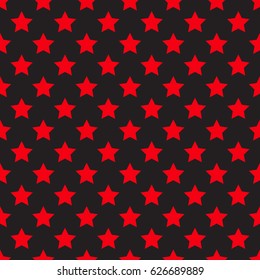 Seamless red star on black background
