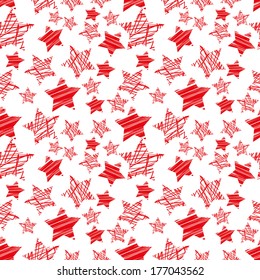 seamless red star pattern vector 