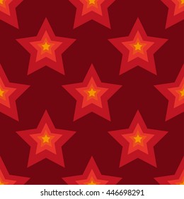 Seamless red stars background in vector