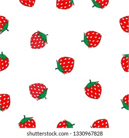 Seamless red strawberry pattern