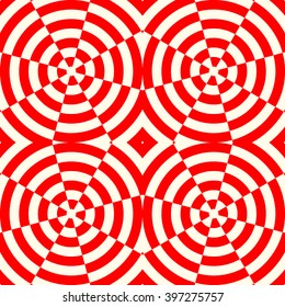 Seamless red striped pattern. Abstract repeat round waves texture background. Vector illustration