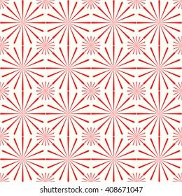 Seamless  red stylized dandelion fluff  background. Red striped abstract wallpaper. Vector illustration