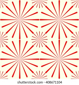 Seamless  red stylized dandelion fluff  background. Red striped abstract wallpaper. Vector illustration