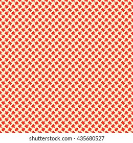 Seamless red stylized stars background. Floral abstract wallpaper. Symmetric geometric snowflakes ornament. Vector illustration