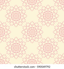 Seamless red vector pattern background oriental motifs