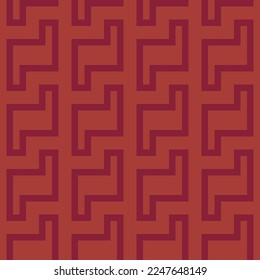 seamless red victorian geometric pattern with mosaic ornament