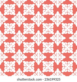 Seamless red victorian ornate pattern vector