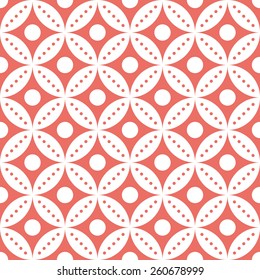 Seamless red vintage classical round laces pattern vector