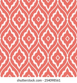 Seamless red vintage persian ikat pattern vector