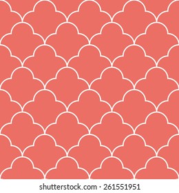 Seamless red vintage round based pattern vector