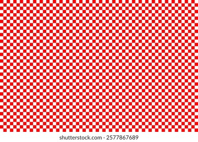 Seamless red and white checkerboard pattern with evenly spaced squares, perfect for backgrounds, designs, textiles, or graphic projects.  
