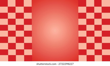 Textura de mantel a cuadros rojo y blanco sin costuras con un patrón cuadrado geométrico que recuerda a un tablero de ajedrez clásico o un telón de fondo de bandera de carreras para el diseño de azulejos