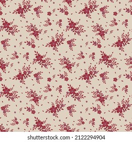 Seamless Red and White Floral Pattern Design baby clothing Design Vector Illustration