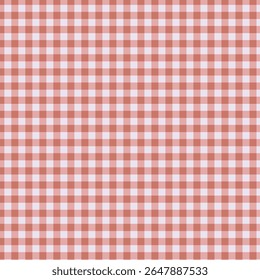 A seamless red and white gingham check pattern with a classic woven texture. This simple yet timeless design is perfect for use in textiles, tablecloths, picnic themes, backgrounds, digital papers,