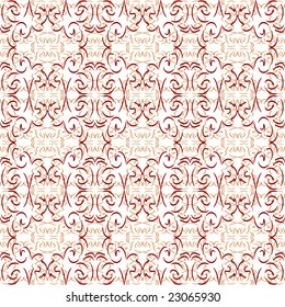 Seamless red and white ornament vector pattern