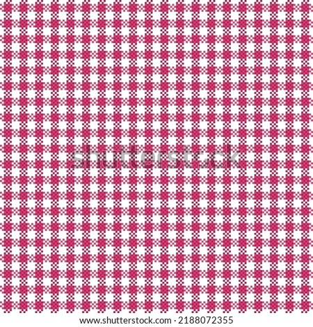 Seamless red and white pin check pattern. Vector textile background. Fabric texture print for clothing, tablecloths, napkin, bedding, wrapping paper, scrapbooking, wallpapers, decor, greeting card 