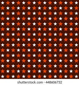 Seamless Red and White Stars Pattern Background. Vector