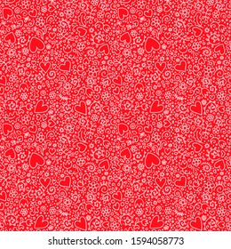 seamless red and white valentine's day vector vintage image background pattern 