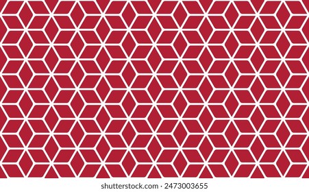 Seamless red and white vintage rounded geometric hexagonal stars isometric pattern vector - Powered by Shutterstock - Get 15% off with code: PIKWIZARD15