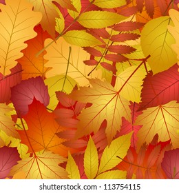 seamless with red and yellow autumn leaves. vector illustration