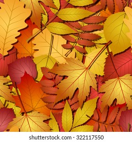 seamless with red and yellow autumn leaves. vector illustration