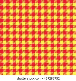 Seamless Red and Yellow Check pattern texture