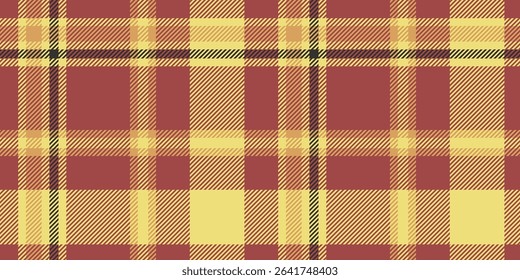 A seamless red and yellow tartan plaid pattern with bold, warm tones, perfect for autumn textiles, rustic designs, and cozy decor