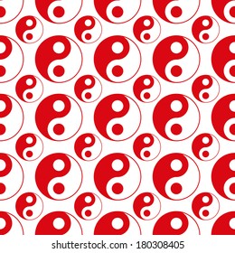 seamless of red yin yang vector