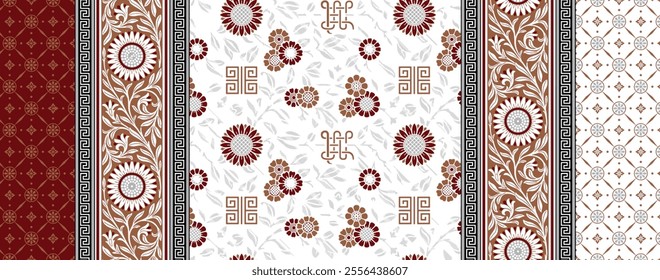 Seamless reepat pattern design textile printing vector illustartion