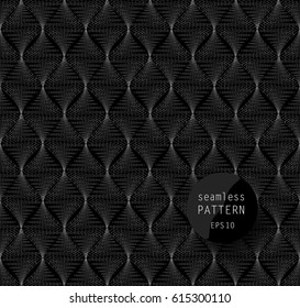 Seamless regular geometric pattern. White contour pattern on a dark Abstract background. 