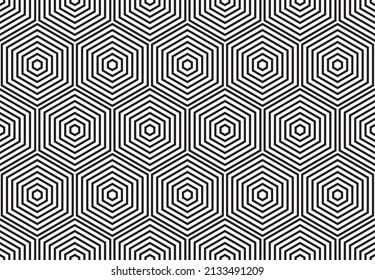 Seamless Regular geometric.Repeating geometric grid. Parallel line in heaxgon