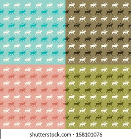 Seamless reindeer vector background pattern