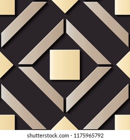 Seamless relief sculpture decoration retro pattern check square geometry cross frame kaleidoscope. Ideal for greeting card or backdrop template design