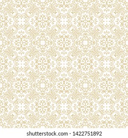 Seamless relieve texture, ornamental golden-beige woven texture, medieval style
