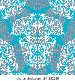 Seamless Renaissance Inspired Damask Background Pattern
