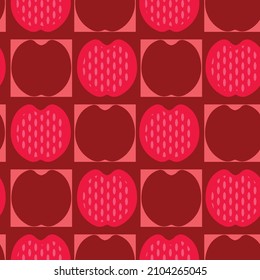 Seamless repeat apples silhouette pattern print
