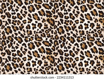 seamless repeat classic leopard vector hand drawn design vector