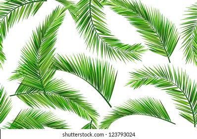 seamless repeat coconut leaves