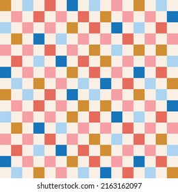 Seamless Repeat Colorful Checkerboard Checkered Pattern Stock Vector ...