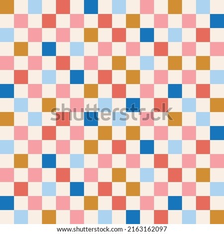 Seamless Repeat Colorful Checkerboard Checkered Pattern
