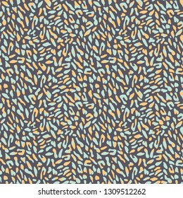Seamless repeat colourful cheetah pattern design, vector illustration background drawn in shades of bright aqua, orange, grey.