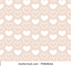 Seamless Repeat Heart Pattern Vector Background For Scrapbook, Posters, Web, Greeting Cards
